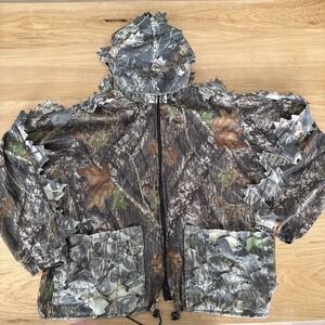 Vintage Underbrush Mossy Oak Break Up Camo Ghillie Hoodie 3-D Leaf Men L/XL